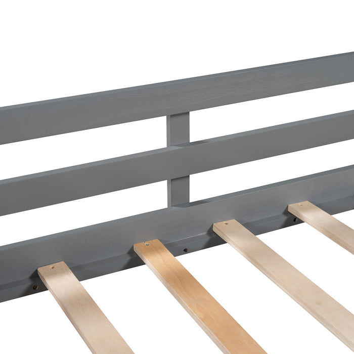 New Space Twin size Low Loft Bed Wooden Bed with Two Storage Boxes