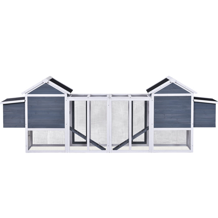 Natural Gray Large Outdoor Wooden Chicken Coop Rabbit Hutch