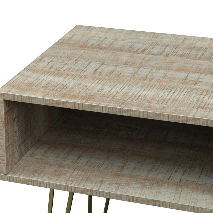 Modern Design TV stand stable Metal Legs with 2 open shelves to put TV, DVD, router, books, and small ornaments,Grey