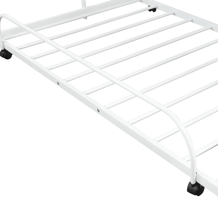 Metal Daybed with Trundle,Twin Size