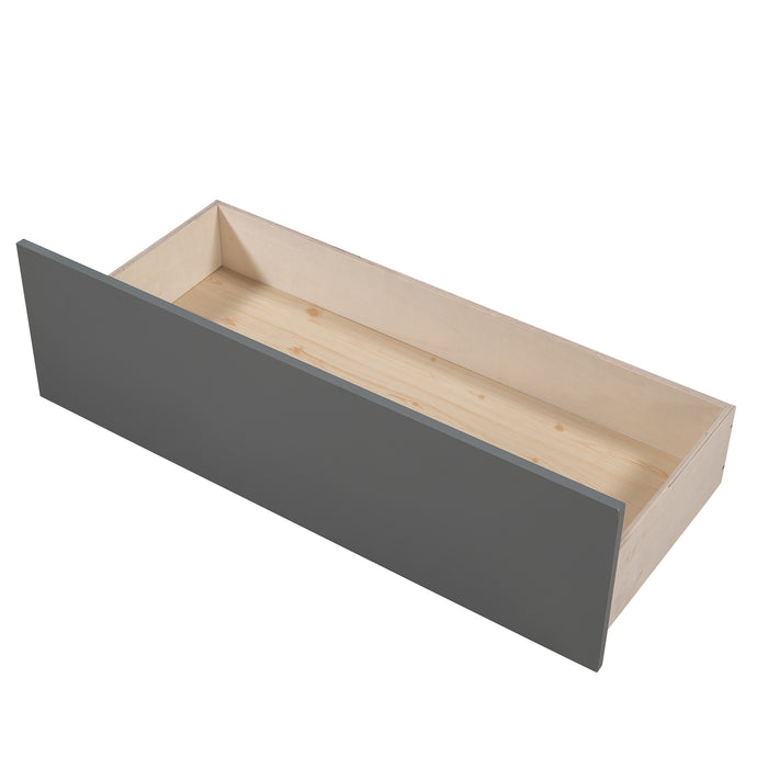 Twin Size House Bed Wood Bed with Two Drawers