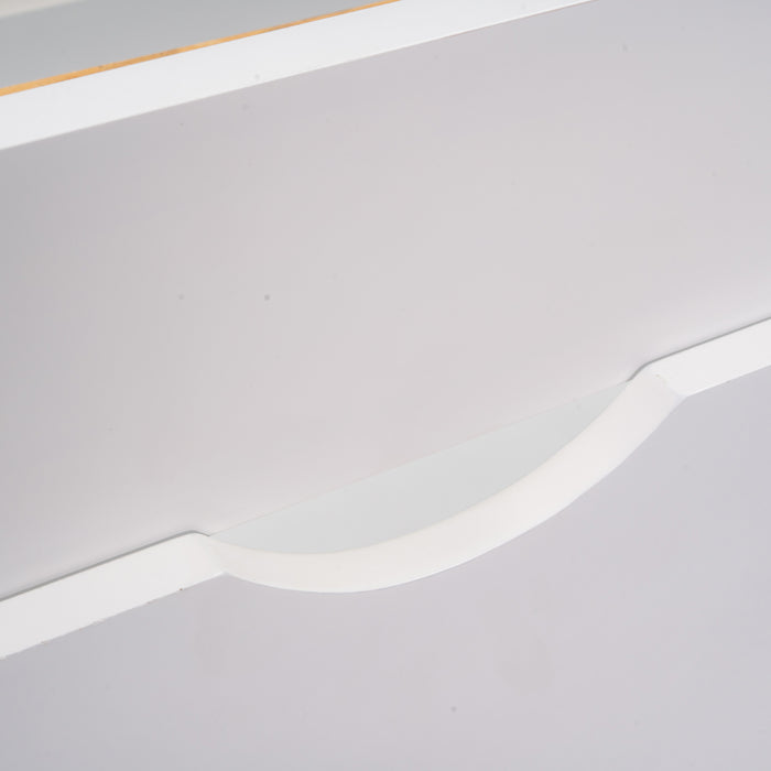 Twin Size Platform Bed with Drawer, White (New) RT