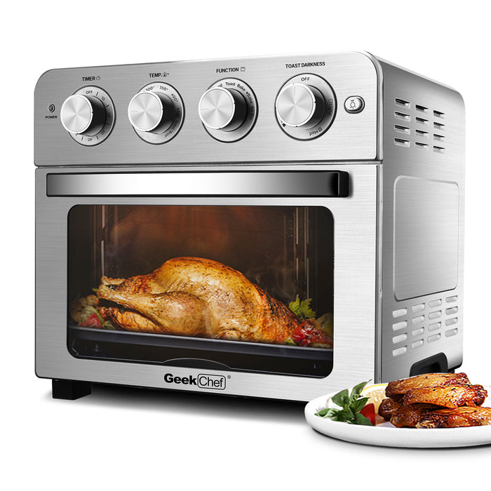 Geek Chef Air Fryer Toaster Oven 6 Slice 24QT Convection Stainless Steel Countertop Oven