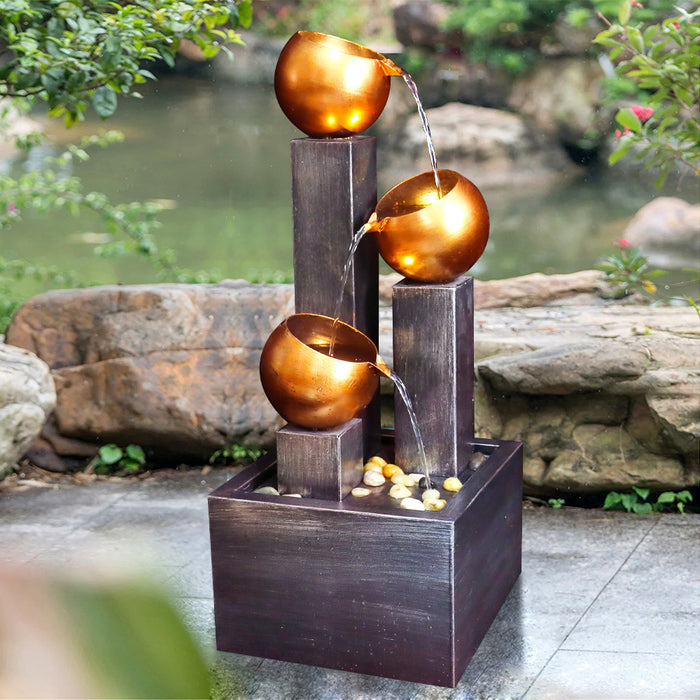 3 Tier Metal Floor Indoor/outdoor Water Fountain