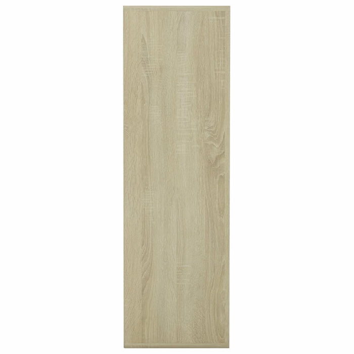 Book Cabinet White and Sonoma Oak 38.6"x11.8"x38.6" Chipboard