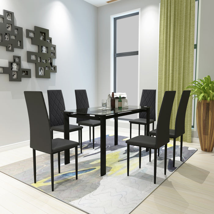 7-piece dining table set;  dining table and chair for 6