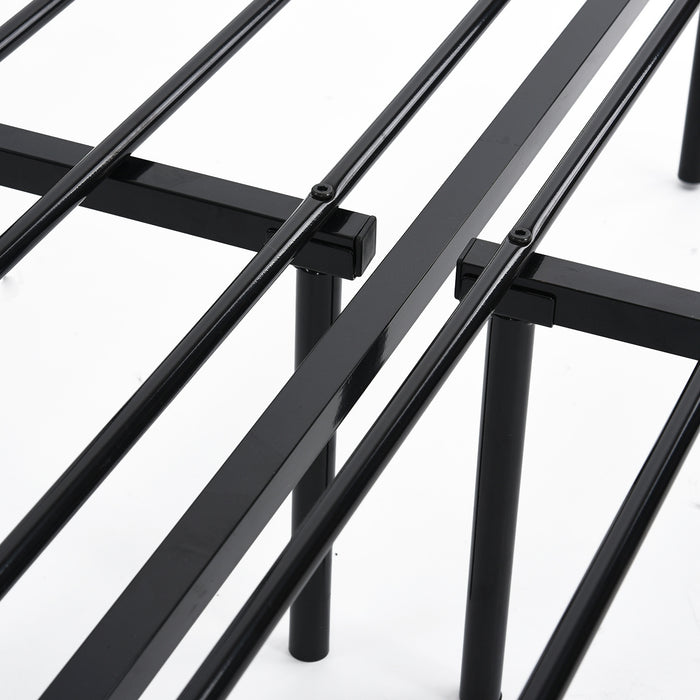 Metal Double Twin Bed/Metal Platform Bed Frame/Foundation with HeadBoard &amp; Footboard, W/O Mattress