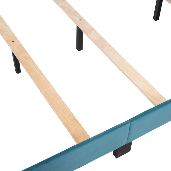 New Space Queen Size Velvet Upholstered Platform Bed