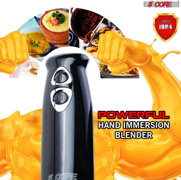 Hand Blender Immersion Blender Handheld Stick Batidora Electric Blenders Emersion Hand Mixer For Kitchen 5 Core HB 1510 BLK