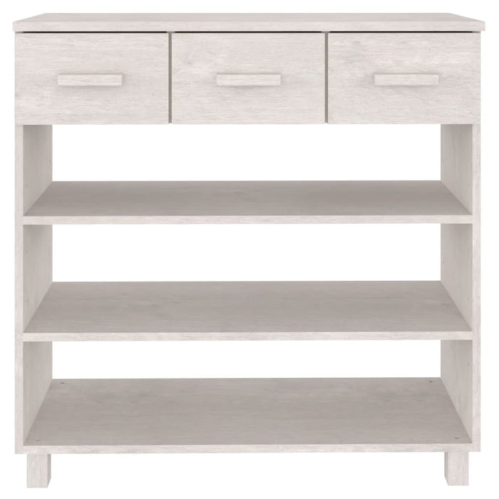 Toplan Console Table White 35.4"x13.8"x35.4" Solid Wood Pine