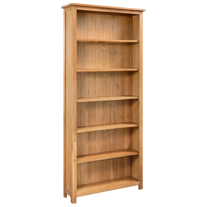 6-Tier Bookcase 31.5"x8.9"x66.9" Solid Oak Wood