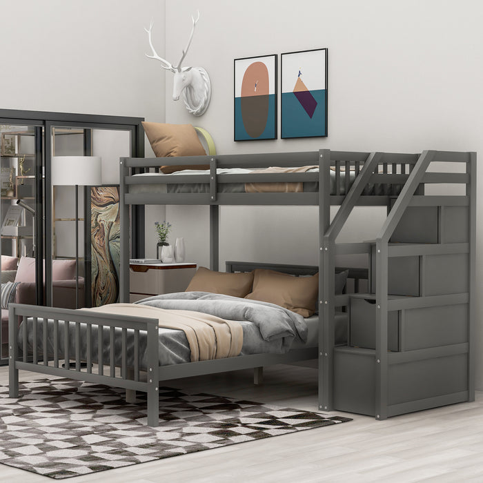 Sleep Crafters Gregorys Twin over Full Loft Bed with Staircase