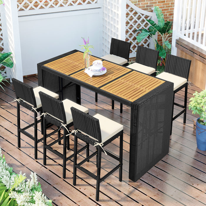 7-Piece Elegant Crafts Rattan Outdoor Patio Dining Table Set