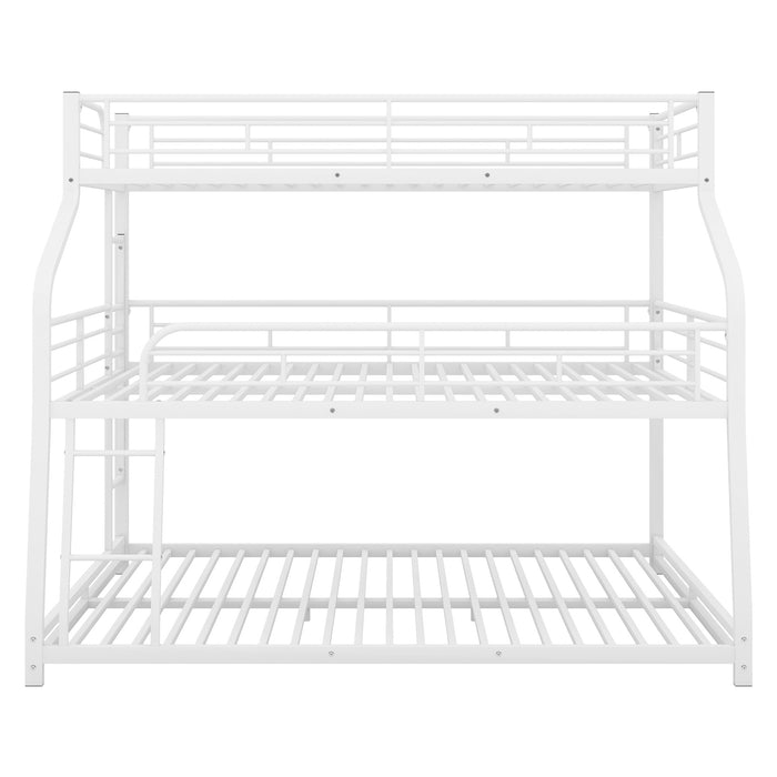 Simple Durable Bunk Bed with Long and Short Ladder and Guardrails