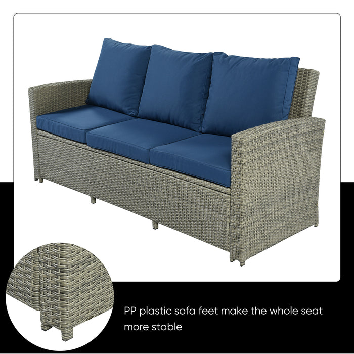 5-Piece Classic Rattan Sectional Seating Group Set