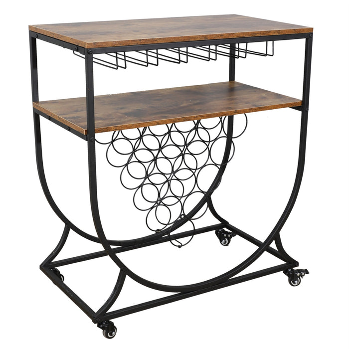 Wine Rack Cart with Glass Holder RT