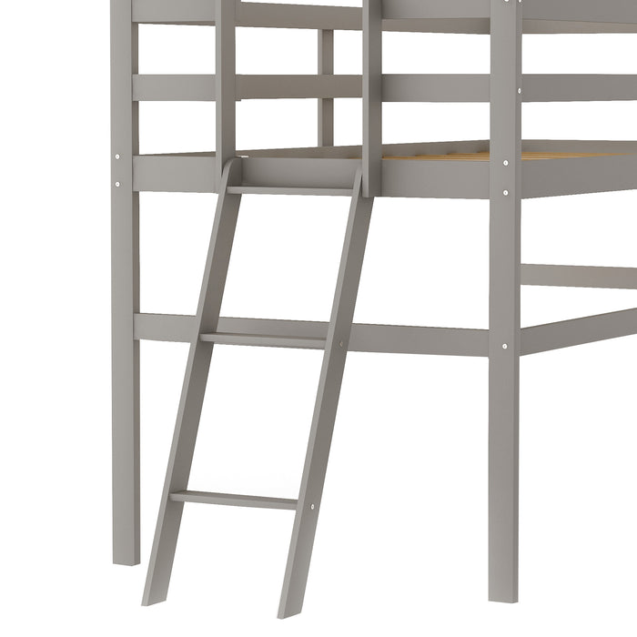 Twin Size Low Loft Bed with Ladder