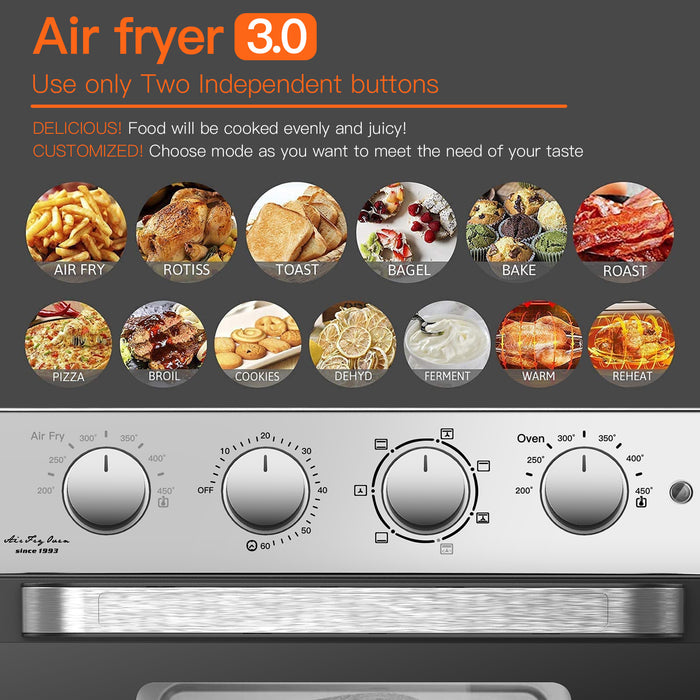 Air Fryer Toaster Oven 24 Quart - 7-In-1,with Air Fry, Roast, Toast, Broil & Bake Function