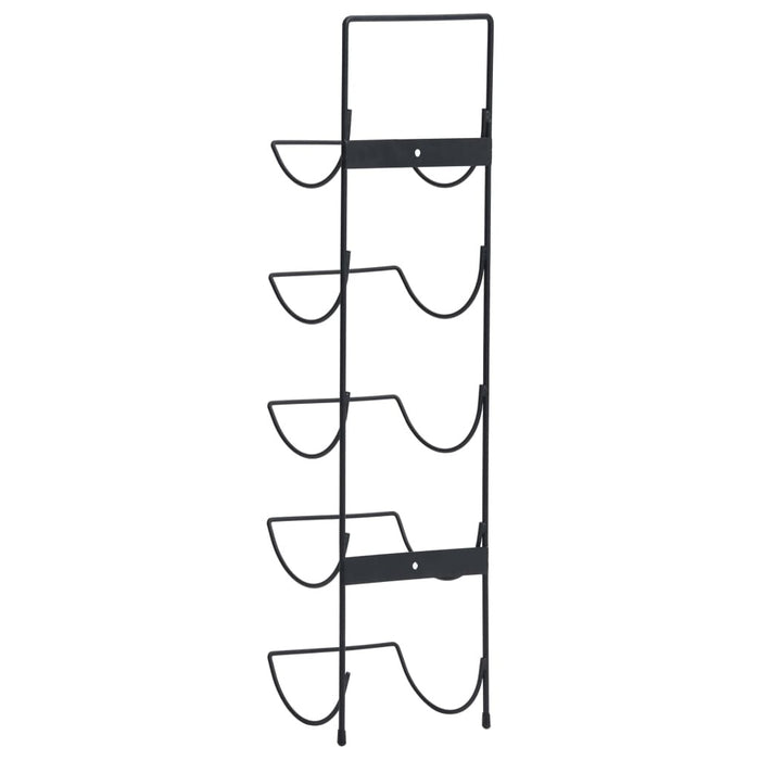Wall Mounted Wine Rack for 5 Bottles Black Iron