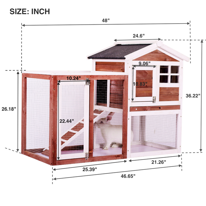 Large Chicken Coop Wooden Rabbit Hutch Auburn