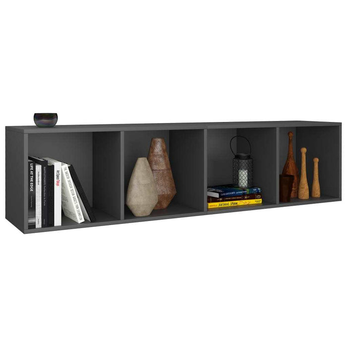 Book Cabinet/TV Cabinet Gray 14.2"x11.8"x56.3" Chipboard