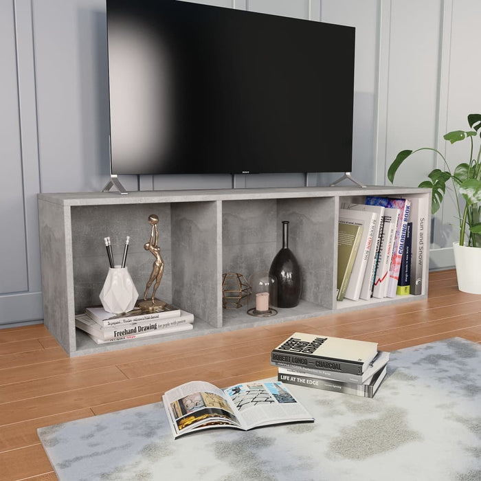 Book Cabinet/TV Cabinet Concrete Gray 14.2"x11.8"x44.9"