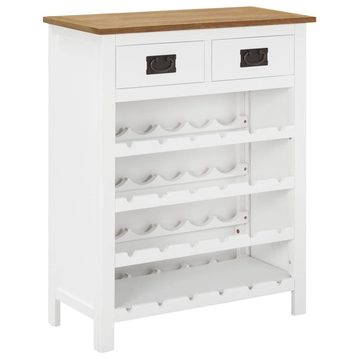 Classic White Wine Cabinet Solid Oak Wood