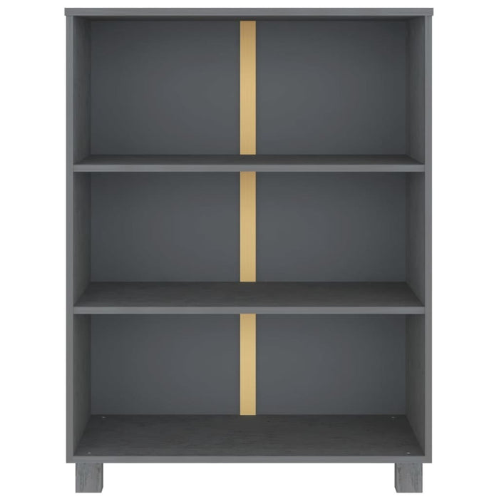 Book Cabinet Dark Gray 33.5"x13.8"x13.8" Solid Wood Pine