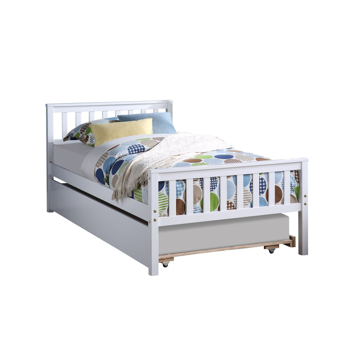 Twin Bed with trundle,White