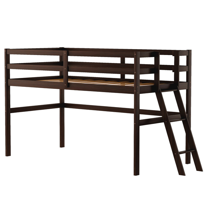 Twin Size Low Loft Bed with Ladder