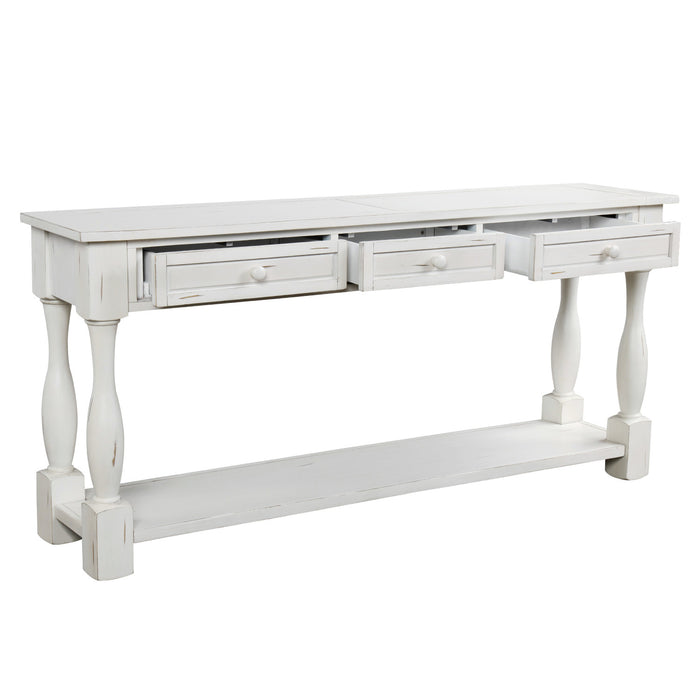 Contemporary Console Table 64\" Long Extra-thick Sofa Table with Drawers and Shelf
