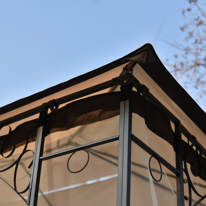 Habao Double Roof Soft Canopy Iron Patio Outdoor Gazebo