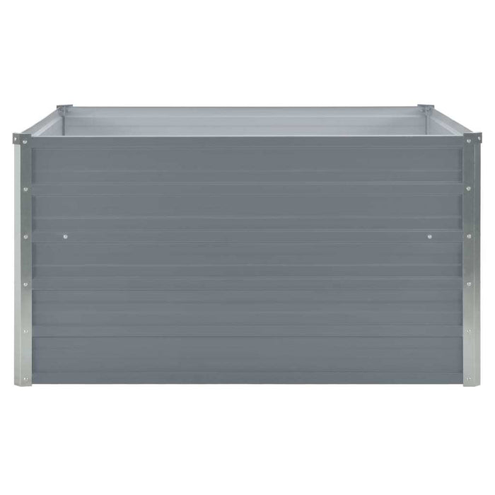 Raised Garden Bed 39.4"x39.4"x17.7" Galvanized Steel Gray
