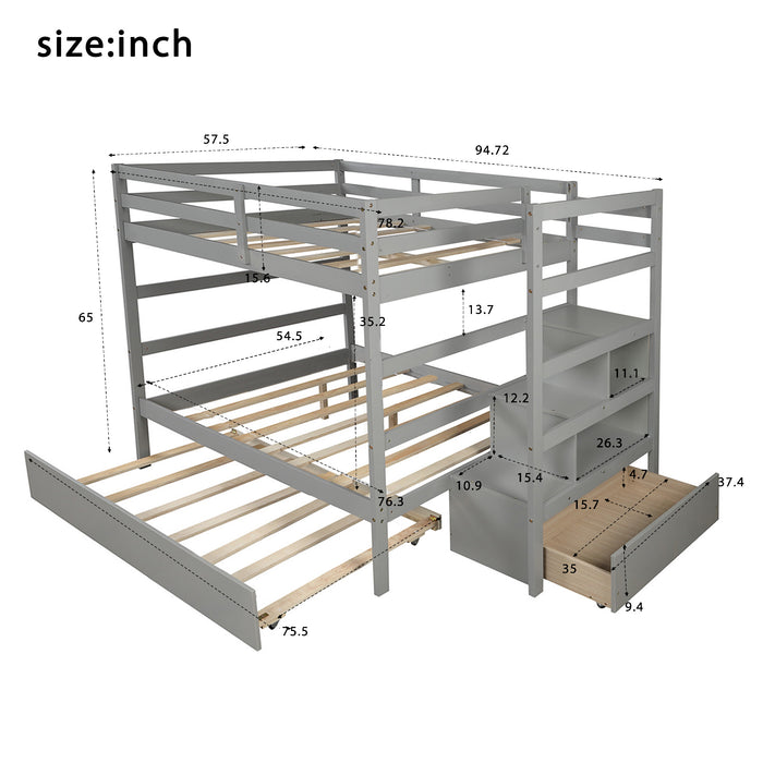Simple Living Full over Full Bunk Bed with Twin Size Trundle