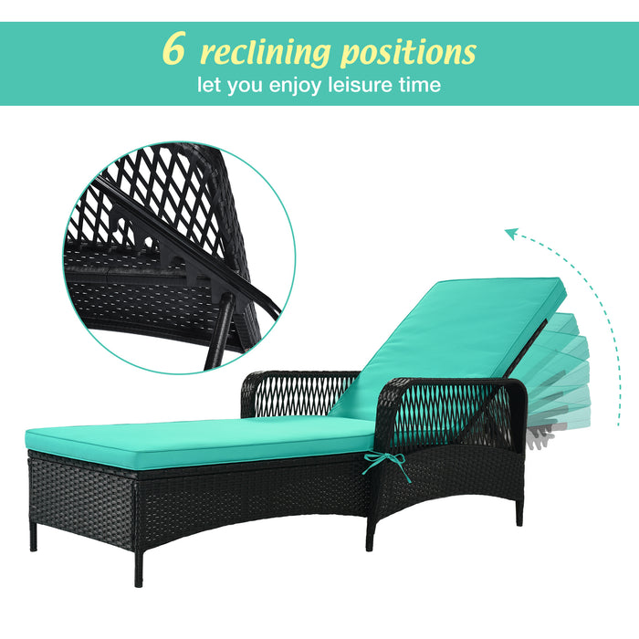 Outdoor patio pool PE rattan wicker chair wicker sun lounger
