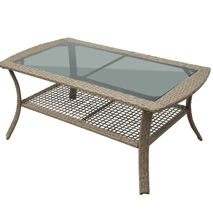 4 Piece Rattan Sofa Seating Group with Cushions, Outdoor Ratten sofa