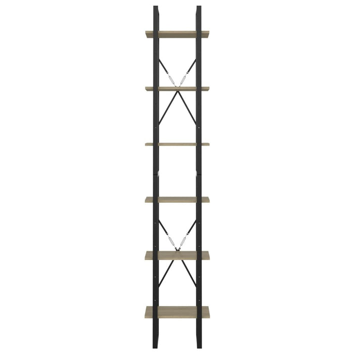 6-Tier Book Cabinet Sonoma Oak 15.7"x11.8"x82.7" Chipboard
