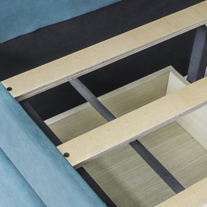 New Space Upholstered daybed Twin Size with Two Drawers and Wood Slat Suppot