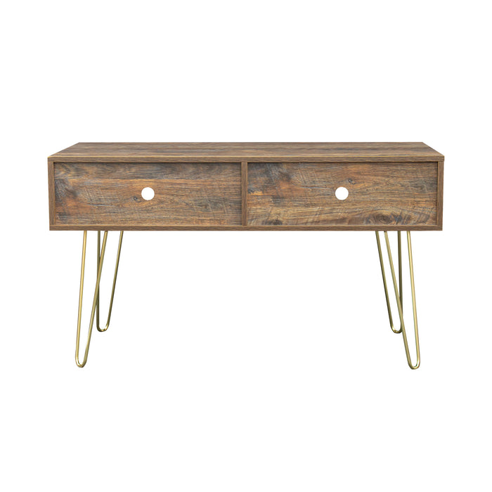 Modern Design TV stand stable Metal Legs with 2 open shelves to put TV, DVD, router, books, and small ornaments,Espresso