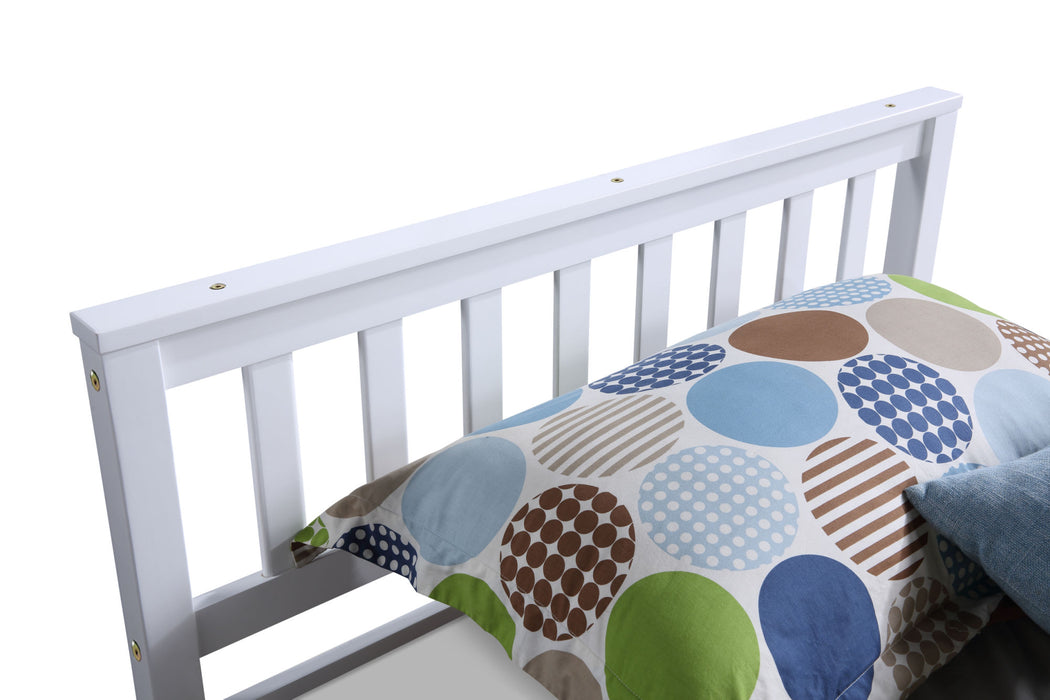 Twin Bed with trundle,White