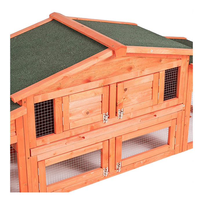 Large Wooden Rabbit Hutch Small Animal House with 2 Run Play Area