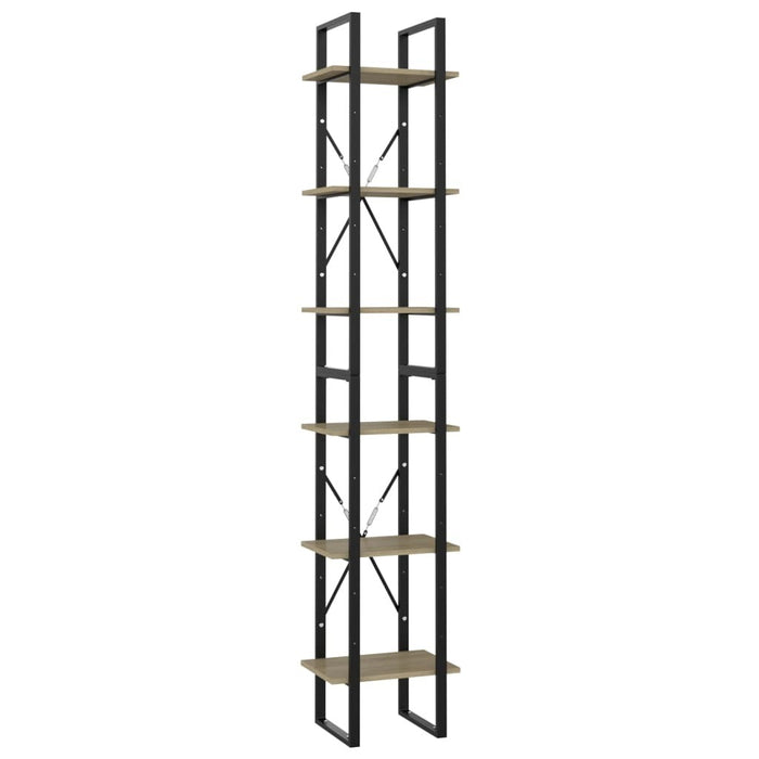 6-Tier Book Cabinet Sonoma Oak 15.7"x11.8"x82.7" Chipboard