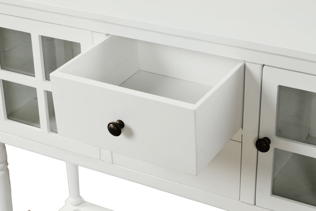 Farmhouse Wood Sideboard Console Table with Bottom Shelf