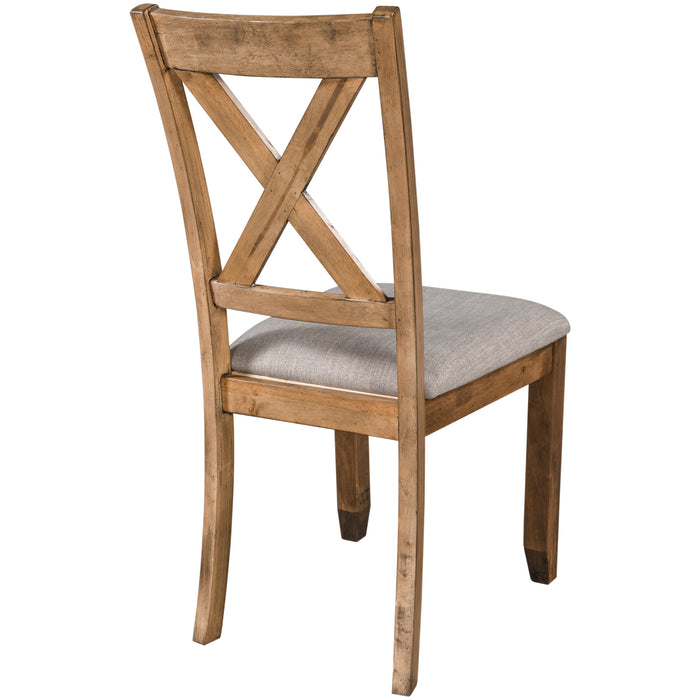 6-Piece Kitchen Dining Table Set Wooden Rectangular Dining Table, 4 Fabric Chairs and Bench Family Furniture