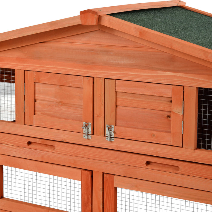 Topmax 70-Inch Wood Rabbit Hutch Outdoor Pet House Chicken Coop