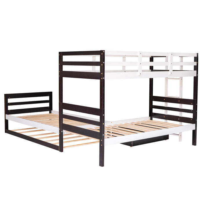New Space Twin Size L-Shaped Bunk Bed and Platform Bed