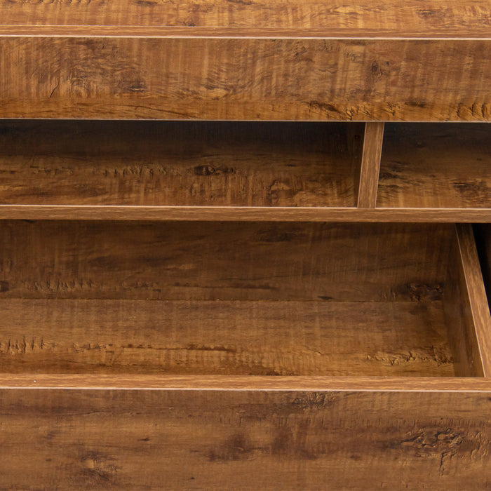 TV Stand with LED RGB Lights,Flat Screen TV Cabinet, Gaming Consoles - in Lounge Room, Living Room and Bedroom,WALNUT