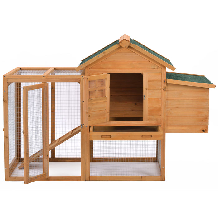 Natural Gray Large Outdoor Wooden Chicken Coop Rabbit Hutch