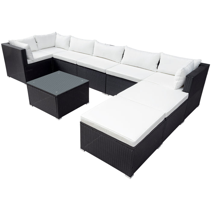 9-piece Outdoor Patio PE Wicker Rattan conversation Sectional Sofa sets
