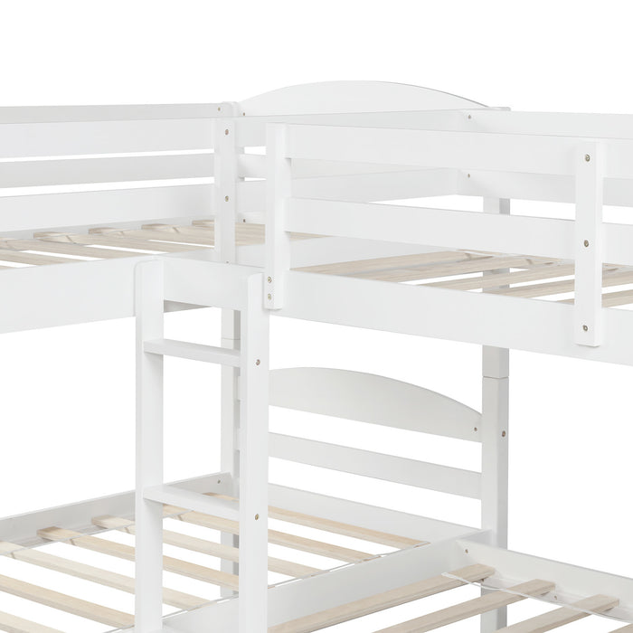 Simple Durable Twin L-Shaped Bunk With Trundle